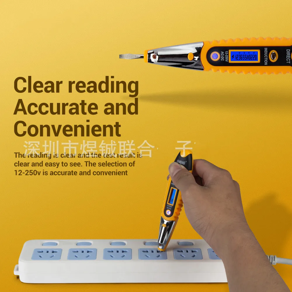 Профессиональный карандаш тестер с ЖК дисплеем 12 250 В|Измерители напряжения| |