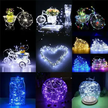 New 2M 3M 5M 10M Copper Wire LED String lights Holiday lighting Fairy Garland For Christmas Tree Wedding Party Decoration 2