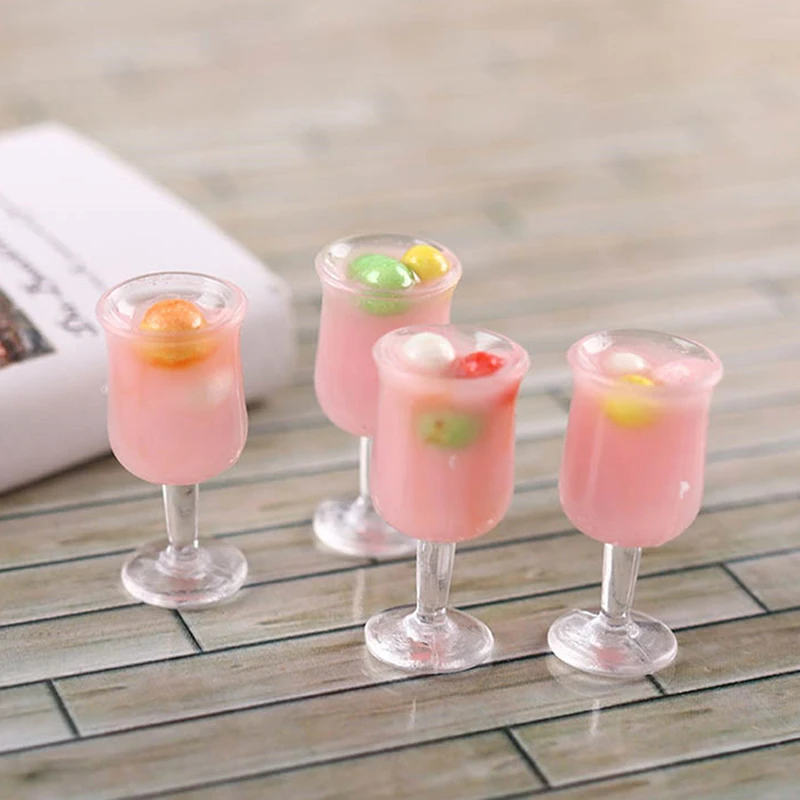 4 шт. 1:12 кукольный домик миниатюра клубники сока чашка для приготовления молочных