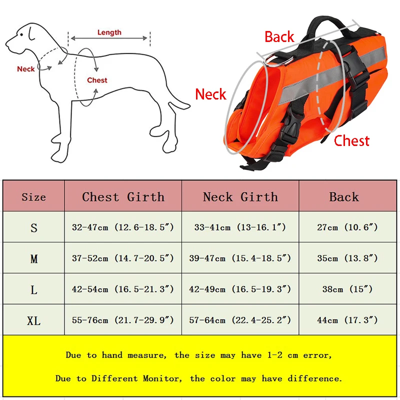 

Dog Life Jacket Reflective Dog Safety Clothes with Handle Summer Swimwear For Small Large Dogs French Bulldog Vest Pet Supplies