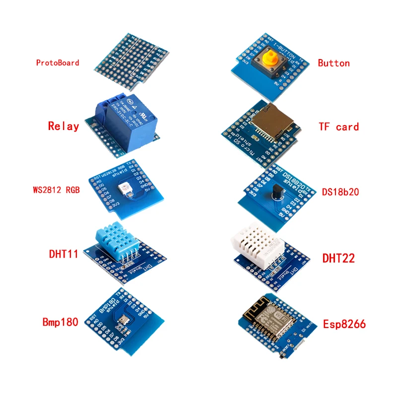 Esp8266 D1 Mini Pro Wi Fi плата разработки Nodeu Ws2812 Rgb Dht11 Dht22 Am2302 Reis Ds18b20 Bmp180 мотор Voor Wemos Diy