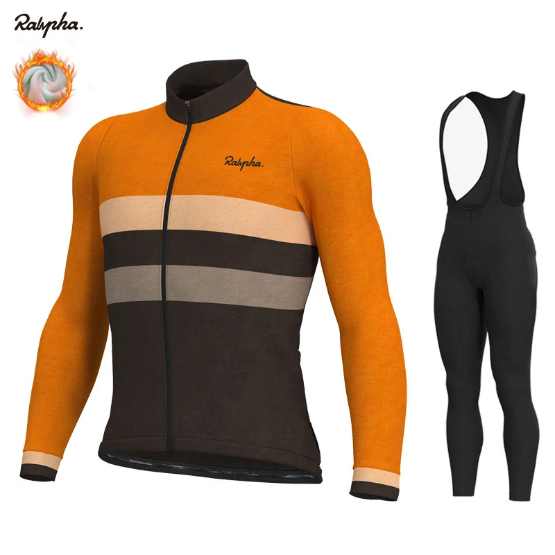 Ralvpha 2019 Pro Team Bike Jersey зимний термальный флисовый комплект с длинными рукавами Ropa