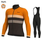 Ralvpha 2019 Pro Team Bike Jersey зимний термальный флисовый комплект с длинными рукавами Ropa Ciclismo велосипедный Триатлон комплект для велоспорта