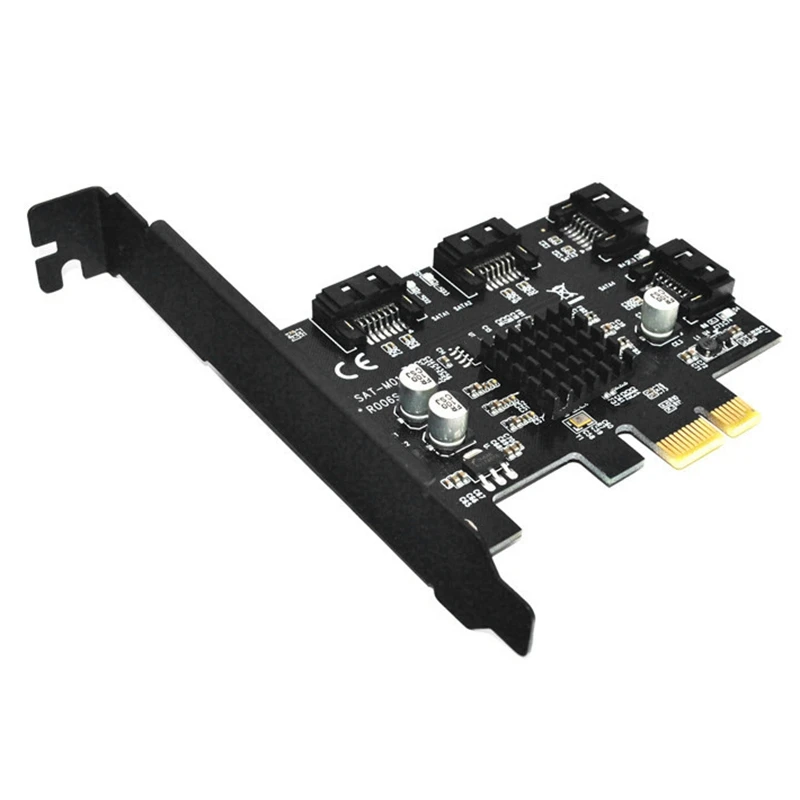 

PCI-E to SATA3.0 Expansion Card 4-Port SATA3.0 6Gbps 88SE9215 Adapter Card IPFS Hard Drive Expansion Card