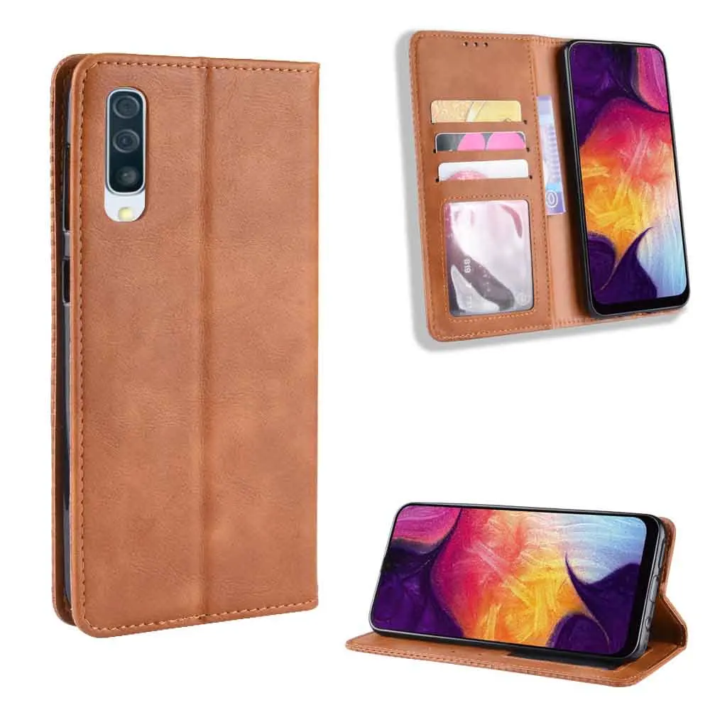 Кожаный чехол для телефона samsung A50S A40S A9S/A9 Star Pro/A9 Xcover 4S 4 G390F Чехол-кошелек с подставкой Ретро Coque