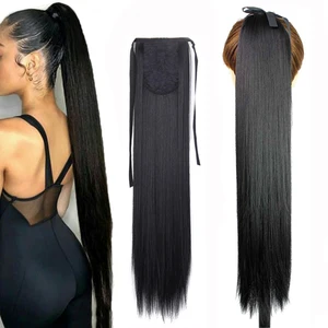 Волосы для наращивания в виде конского хвоста, длинные прямые, из термостойкого волокна