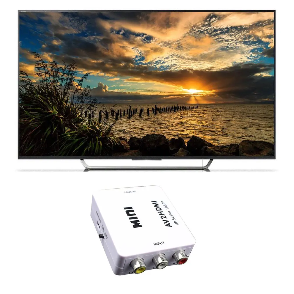 Конвертер Av в HDMI-совместимый Av2 композитный Cvbs 3Rca1080P преобразователь адаптер