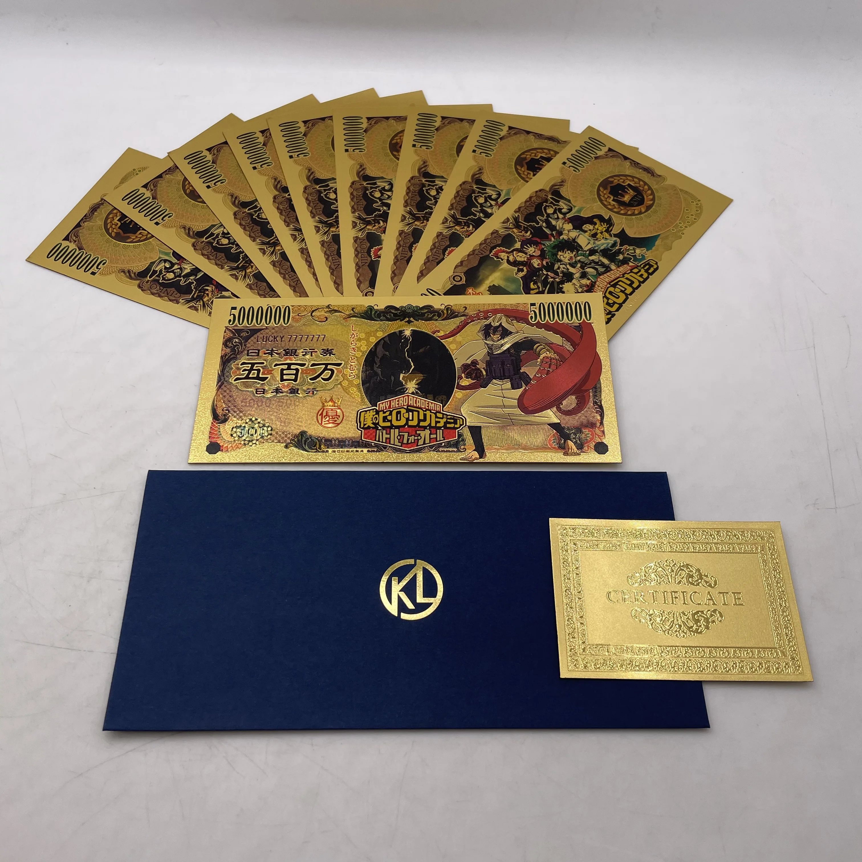 11types Japanese Anime My Hero Academia Cards School mange gold plastic banknote Cartoon Gifts for Collection Decoration | Дом и сад