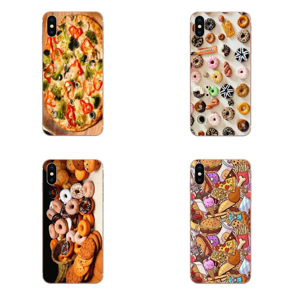 Мягкий модный чехол из ТПУ с пончиками вкусная еда пицца для huawei P7 P8 P9 P10 P20 P30 Lite Mini