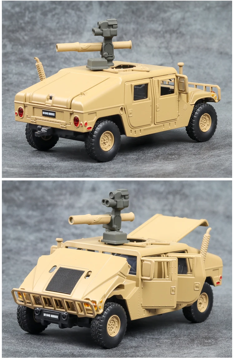 1:32 Hummer M1046 военный автомобиль модель усовершенствованная, от взрыва, бронетранспортер со звуком светильник сплав игрушечный автомобиль модель литая игрушечная машинка