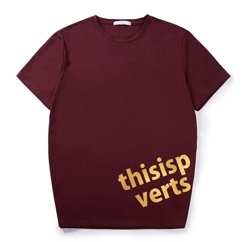 

Large size men's summer new round neck T shirt men's cotton printing gold printing short sleeve loose men's T shirt