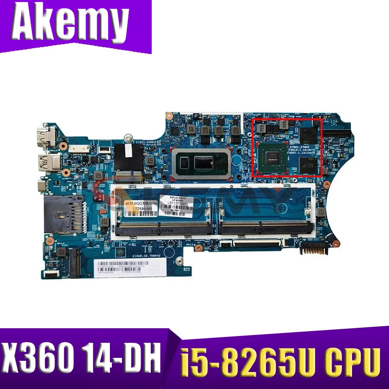 

For HP pavilion X360 14T-DH 14M-DH 14-DH 18742-1 Laptop Motherboard with/N16S-GTR-S-A2 GPU i5-8265U CPU 100% working