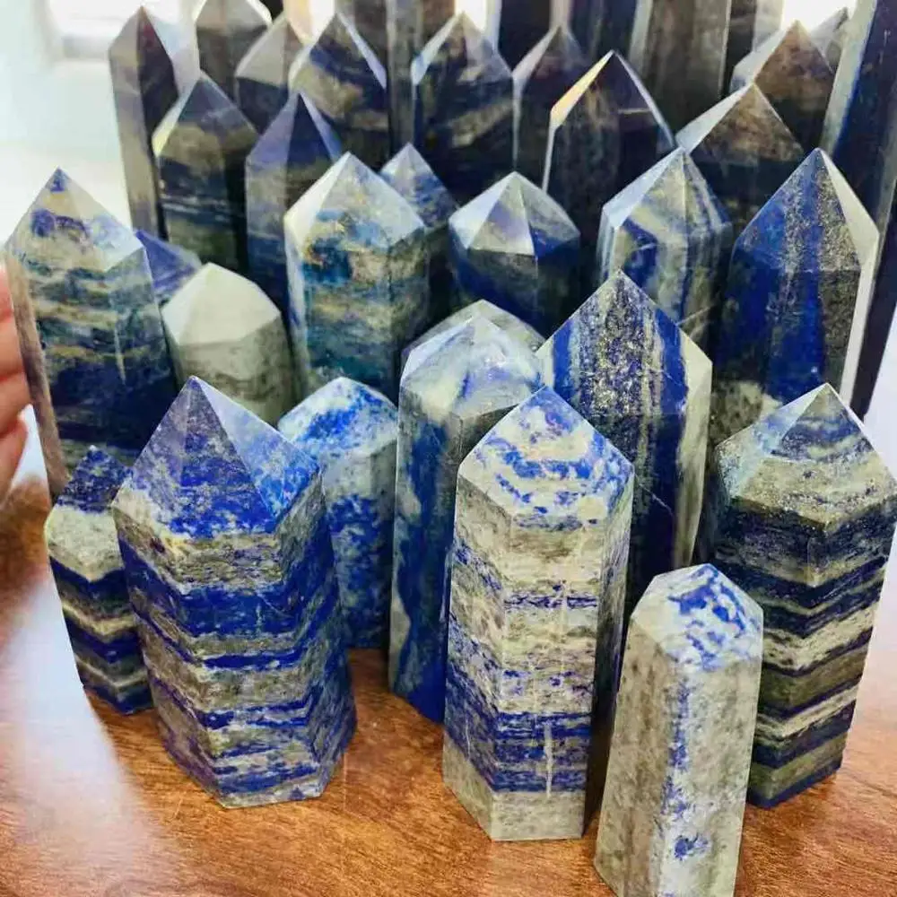 1 шт. натуральная Красивая маленькая лазуритовая полированная башня для