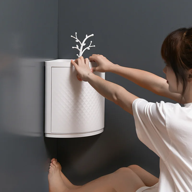 Вращающаяся угловая стойка для хранения треугольная настенная полка органайзер