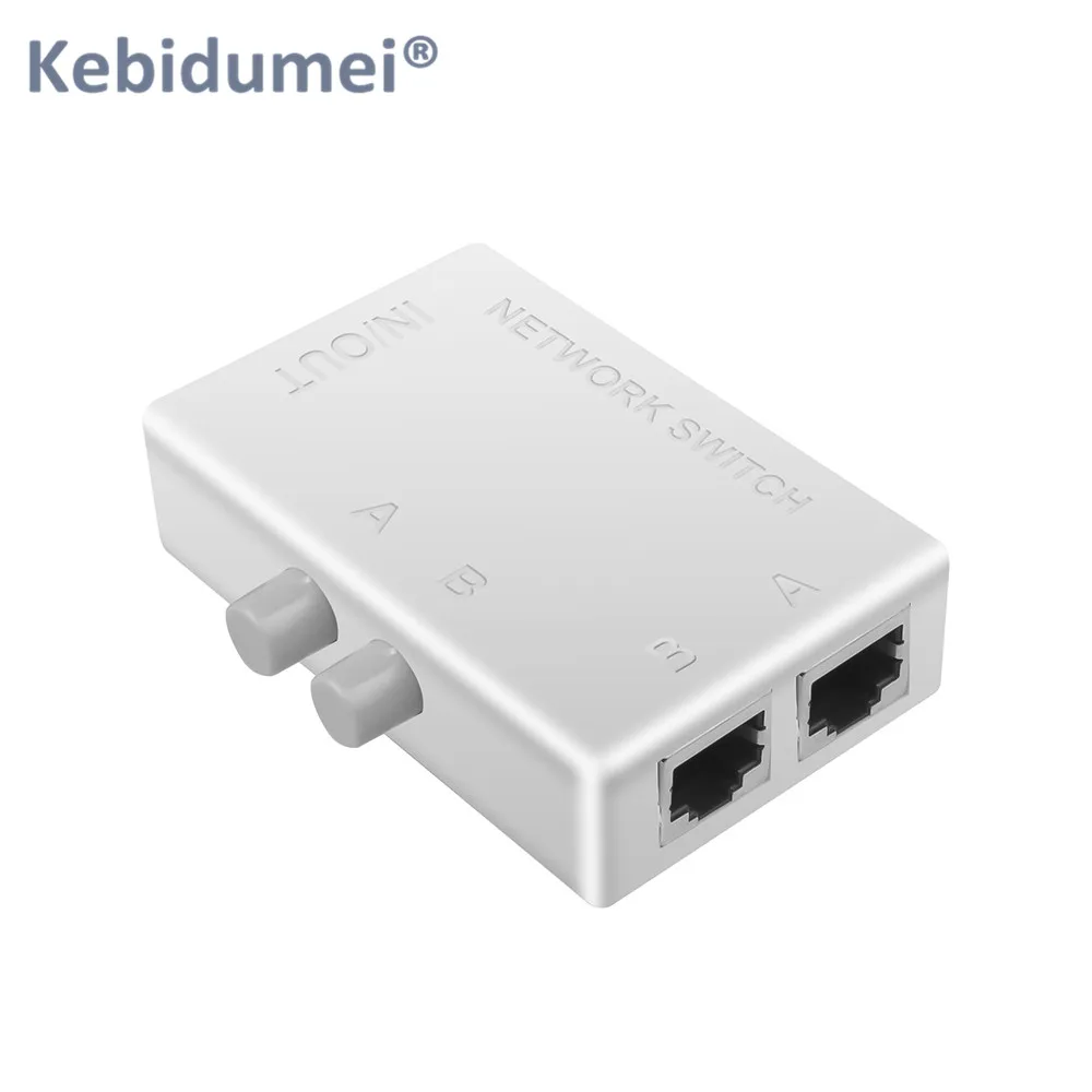 

Kebidumei Mini 2 порта RJ45 сетевой кабельный переключатель 2 в 1 RJ45 Ethernet ручной распределительный переключатель коробка