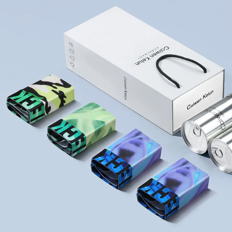 

Men's Underwear Boxer Real Ice Silk Men Underwear Summer Thin Section Breathable Youth Sexy Fashion Boxer Shorts 4 Pcs Gift Box