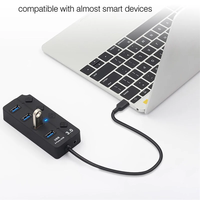 Bkscy usb хаб 3 0 4 портовый Высокоскоростной USB сплиттер с независимым переключателем