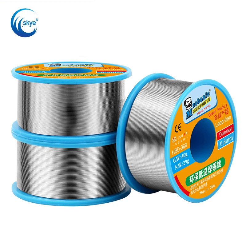 

MECHANIC HBD-366 40g 0.3mm to 0.8mm Rosin Core Lead-Free 210℃ Melting Point Solder Wire Welding Flux Iron Cable Reel reapir tool