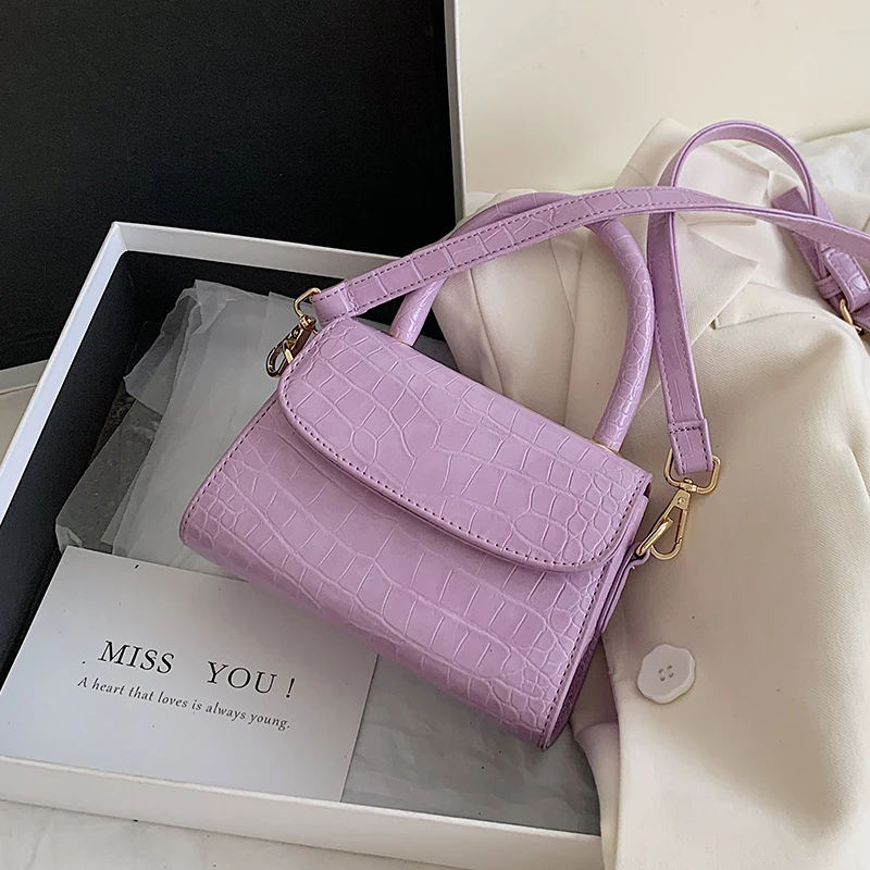 Мини сумки через плечо из лакированной крокодиловой кожи для женщин 2020 маленькая