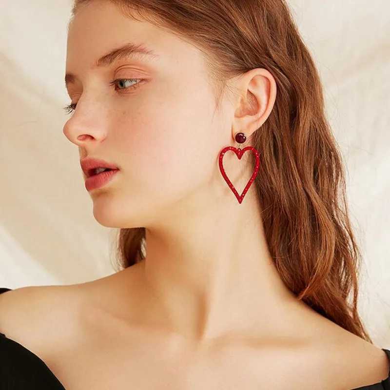 

Fashion Women Heart Drop Earrings Party Jewelry Gifts