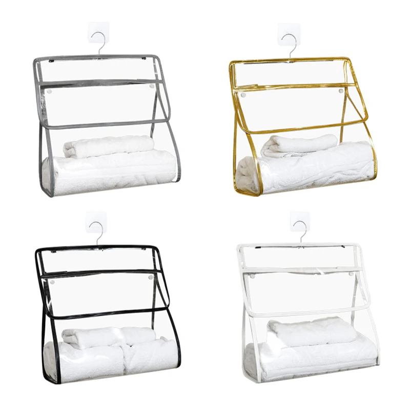 

Summer Bathroom Transparent Waterproof Bag with Hanging Hook Shower Bags Mobile Phone Touch Screen Storage Bag For Clohes