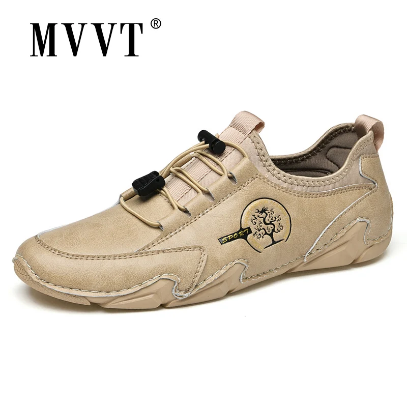 

Spring 2021 Casual Leather Shoes Men Loafers Octopus Soft Breathable Leather Driving Shoes Men Flats Walking Lace-Up Footwear