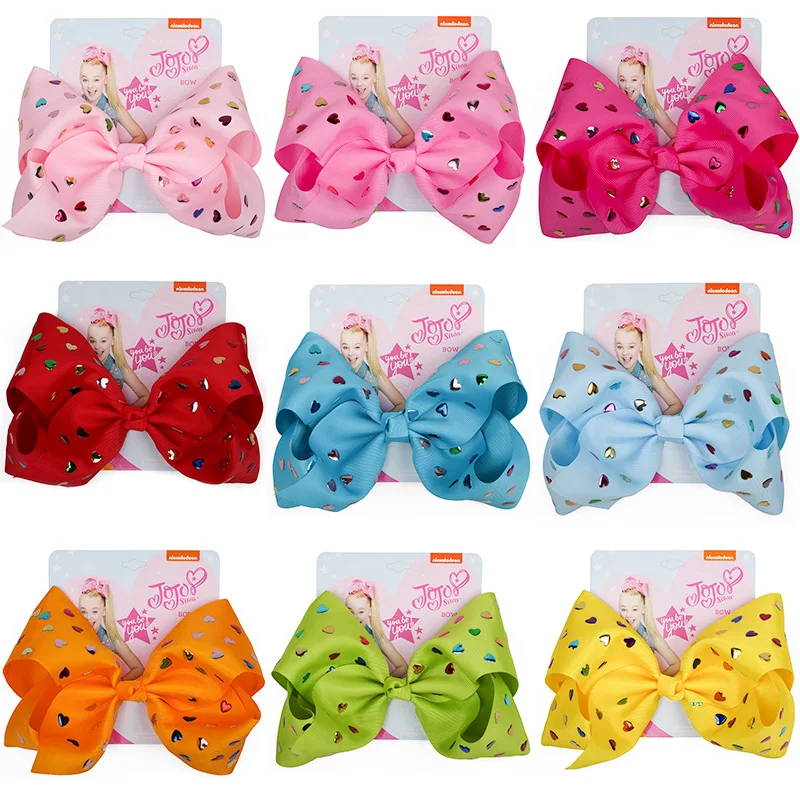 

New Rainbow Color Hot Loving Heart Large Bow Children's Hair Pin Headdress