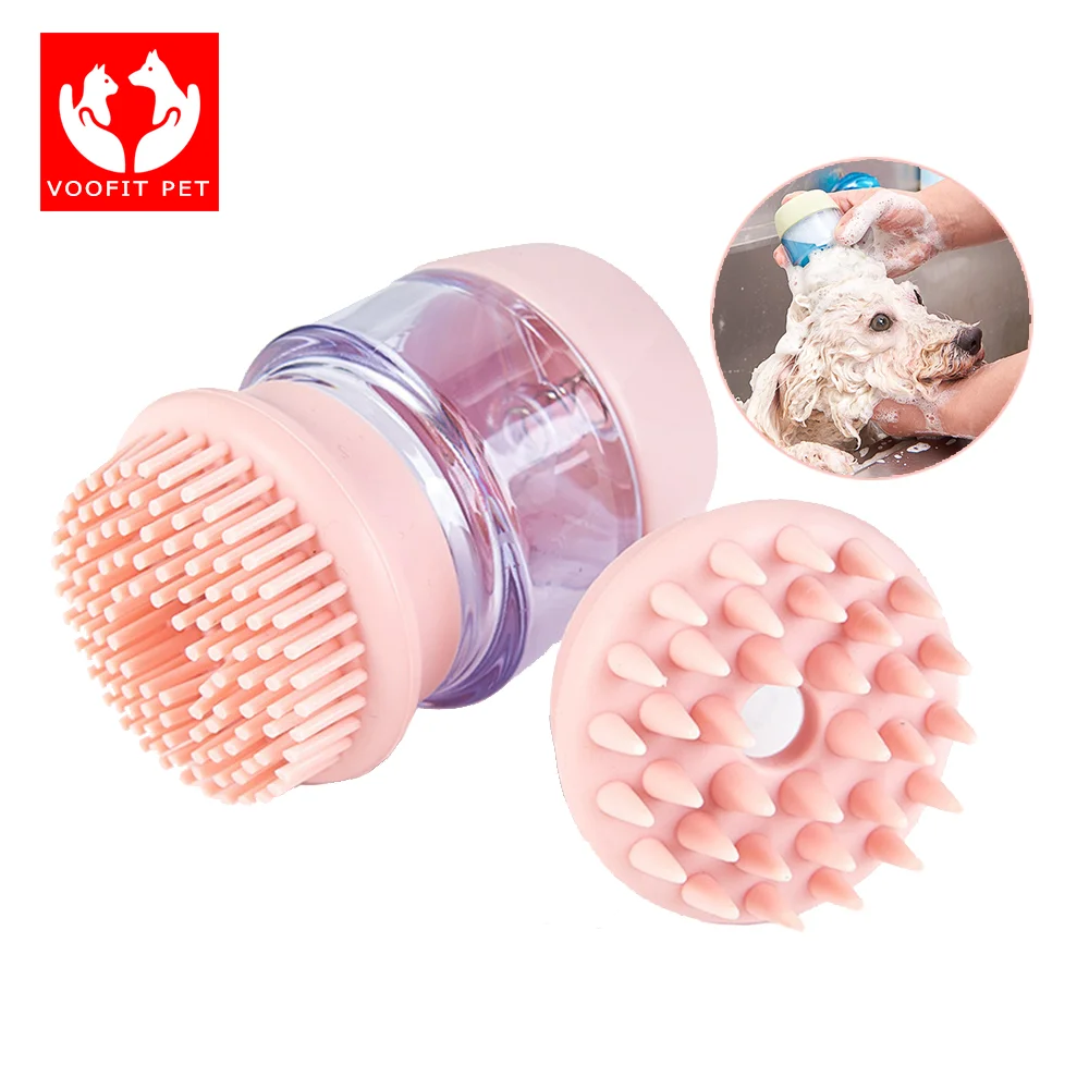 

Pet Dog Cat Shampoo Massager Brush Cat Comb Grooming Scrubber Shower Brush for Bathing Hair Soft Clean Silicone Brushes 2-in-1