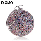 DIOMO 2022, женские вечерние сумки с бриллиантами, Дамская мода, роскошная цепочка, кошелек для свадебной вечеринки, разноцветная сферическая сумка для банкета