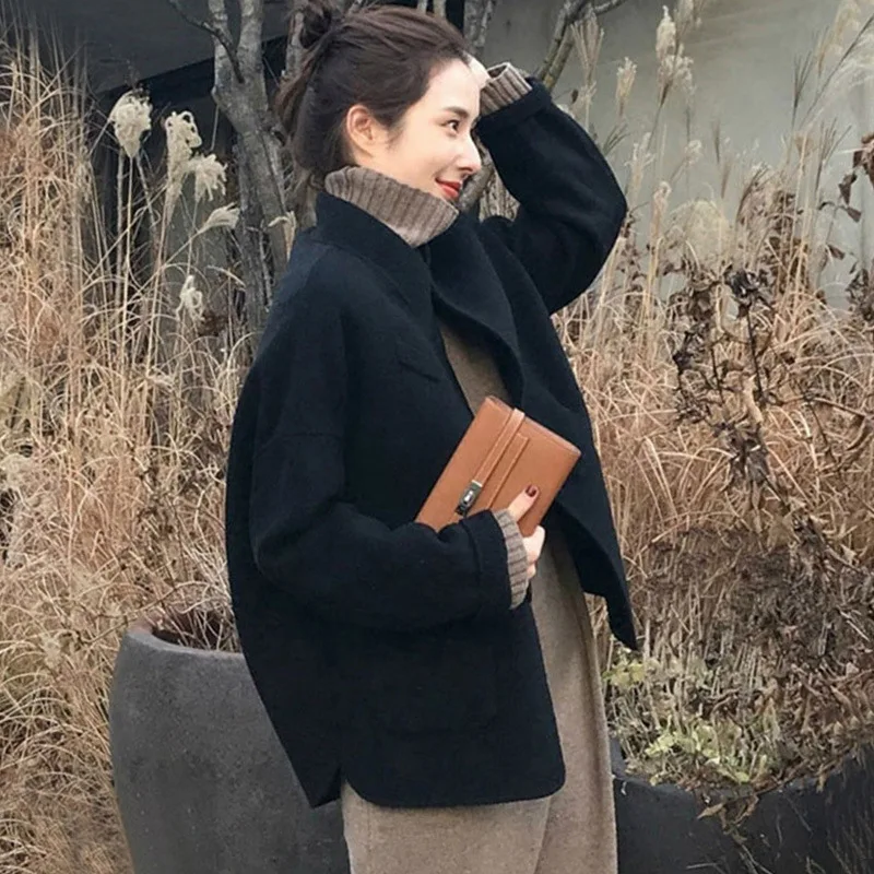 

New 2021 Autumn And Winter, New Korean Version Of The Cotton Woolen Dress Women's Short College Wind Small Son Coat