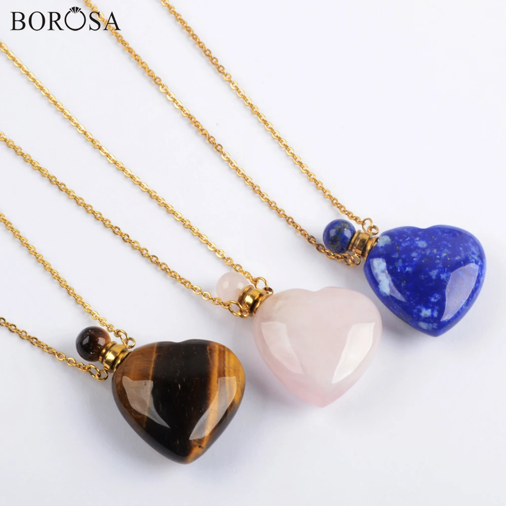 

Gold Plating Lapis Crystal Perfume Bottle Pendant Necklace Diffuser Gold Necklace Gems Essential Oil Bottle Women Necklace Gifts