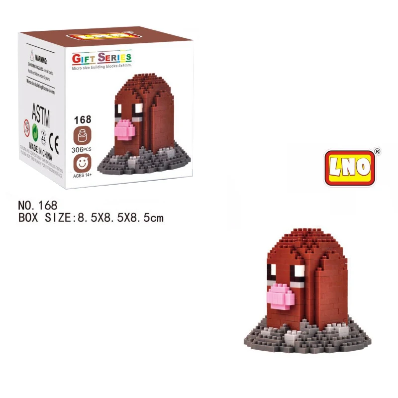 Мини конструктор Diglett Покемон карманные Мультяшные монстры модель психоутки