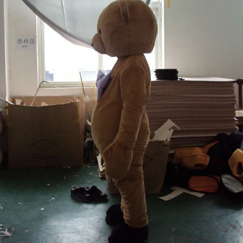 Коричневый костюм талисмана для плюшевого мишки Косплэй вечерние меховые наряд