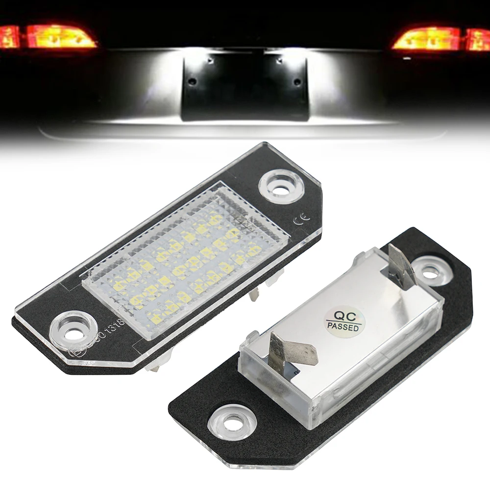 

Bevinsee LED License Number Plate Light No Error 12V 6500K White Car License Plate Lamp For Ford Focus C-MAX 2003-2007 Focus MK2