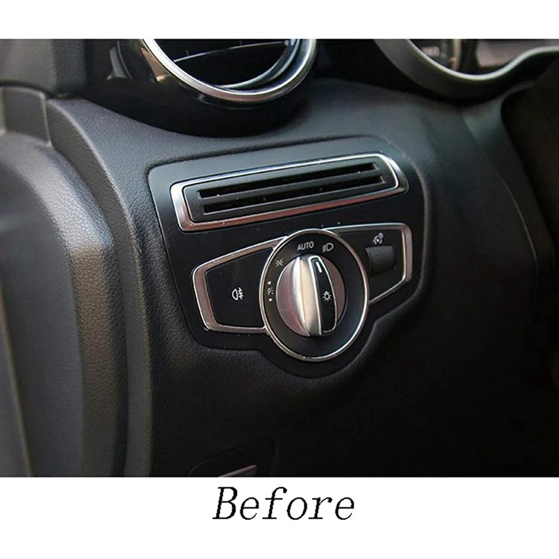 

Headlight Switch Buttons Decorative Covers Trim for Mercedes Benz W205 C Class GLC Auto Accessories