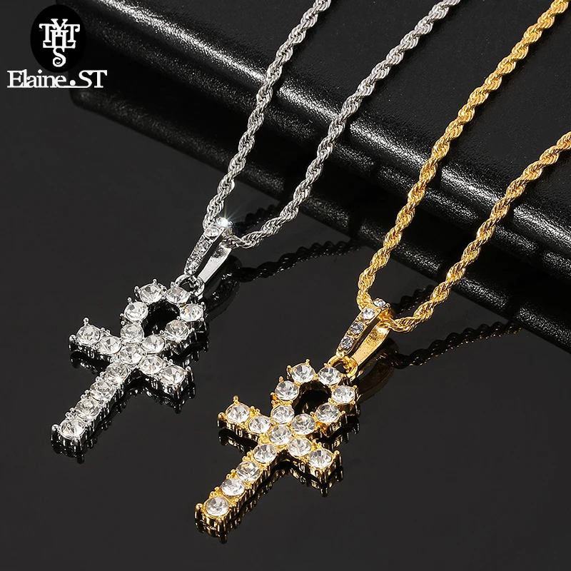 Ожерелье в стиле хип-хоп с фианитами для мужчин и женщин украшение панк