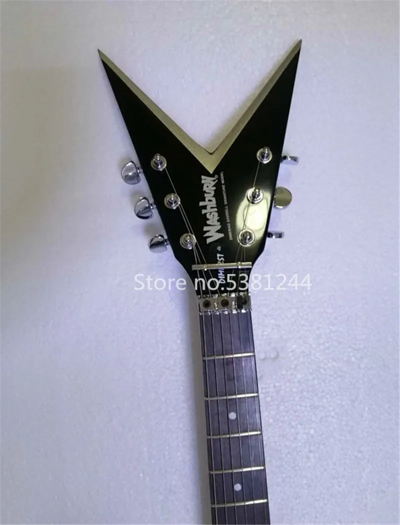 Бесплатная доставка 6-струнная электрическая гитара черная краска серебряные