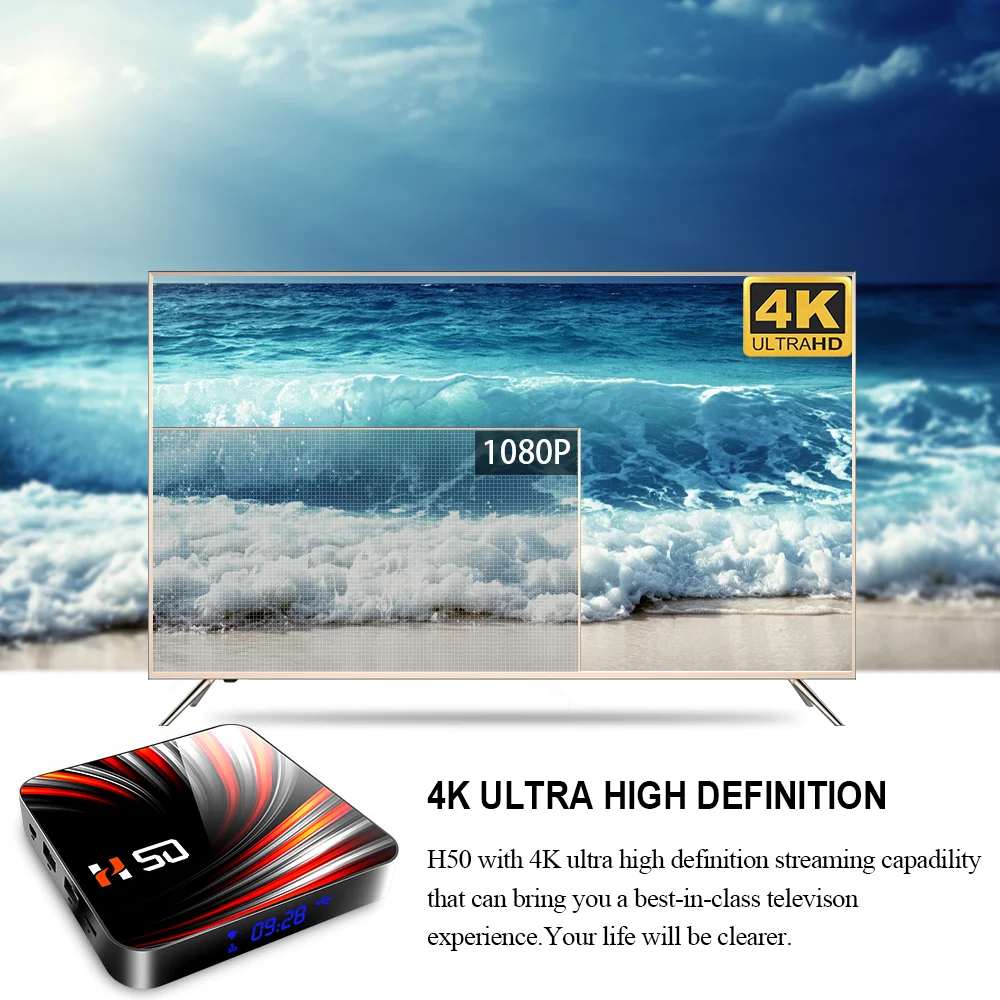 Android TV Box 10 4 ГБ 32 64 Гб 4K H.265 медиаплеер 3D видео 2 4G 5 ГГц Wifi Bluetooth Smart