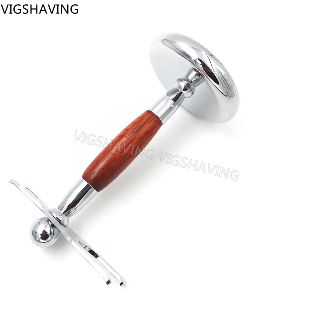 Ремесло падук деревянная и хромированныей металлический стенд для бритья зубных