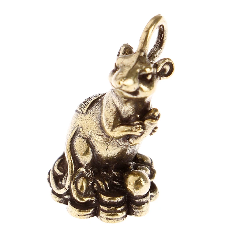 Новогодний подарок 2020 счастливая мышь крыса украшение для стола медные