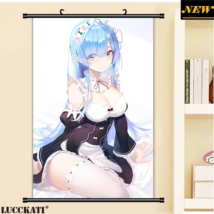 40X60 см Re Zero Re: Zero Kara Hajimeru Isekai Seikatsu Rezero Rem Сексуальная лоли, нарисованная аниме прокрутка, холст, постер - Цвет: P