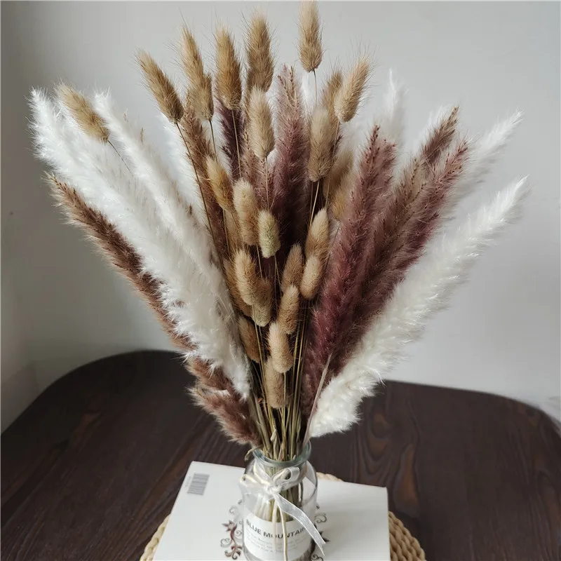 Тростник 45 см пампасы пшеничные уши кроличьи хвосты трава Натуральные сушеные