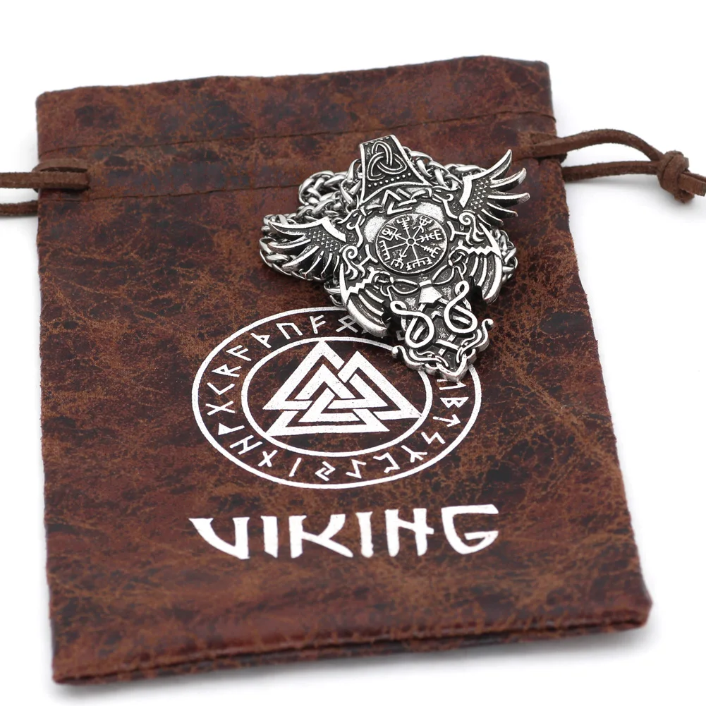 Норвежский викинг Huginn и Muninn valknut Vegvisir Подвеска Ожерелье викингов ювелирные