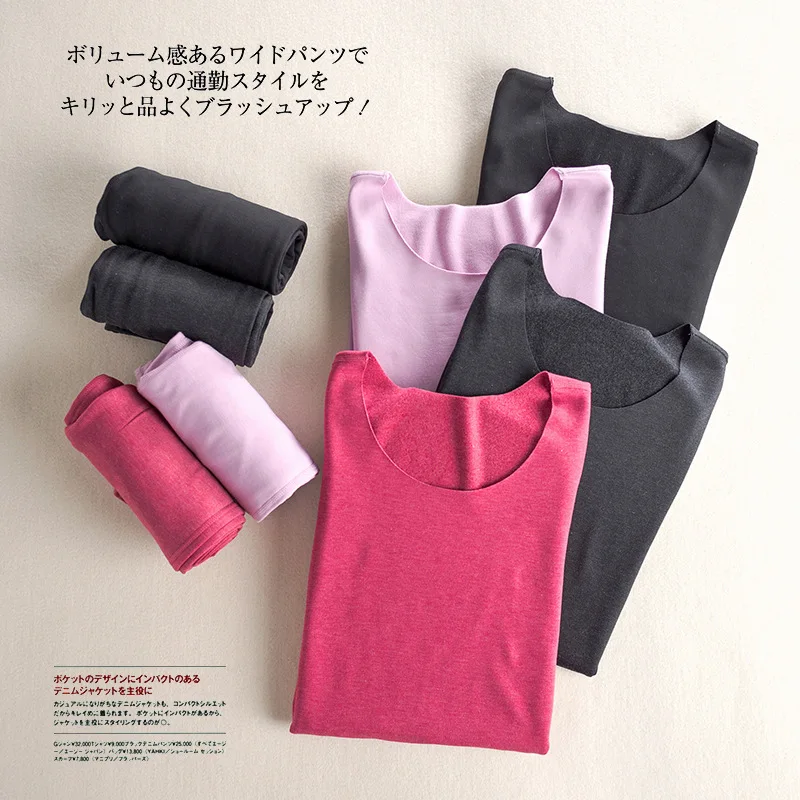 Высококачественное женское термобелье с круглым вырезом зимние теплые