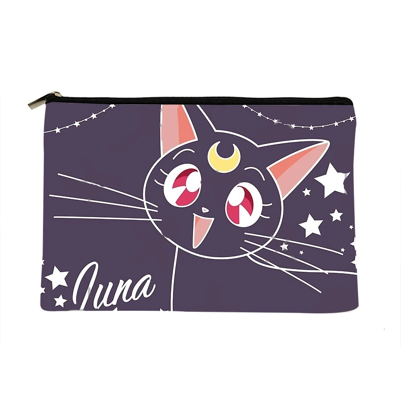 

Women luna cat black Printed Make up bag Fashion Women Cosmetics Organizer Bag for Travel Colorful Storage Bag for Lady Bag