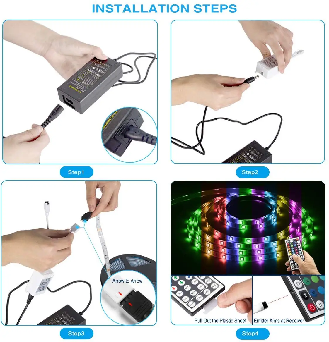 

Led Strip Lights 5050 Waterproof RGB DC 12V Flexible Tape Led Ribbon Led Strip 10M