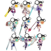 new style genshin impact figure keychians pendant diluc xiao%c2%a0weapon gods eye accessory key chain delicate craft key ring gift