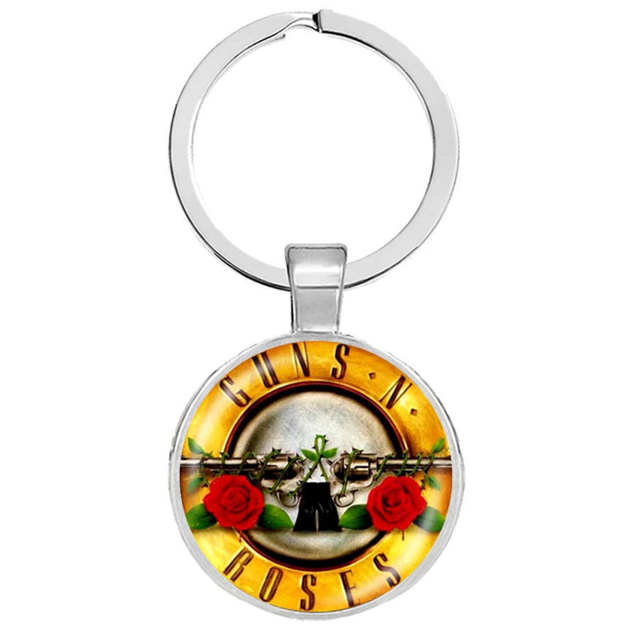 Модные пистолеты N брелоки с розами художественное изображение стеклянный купол