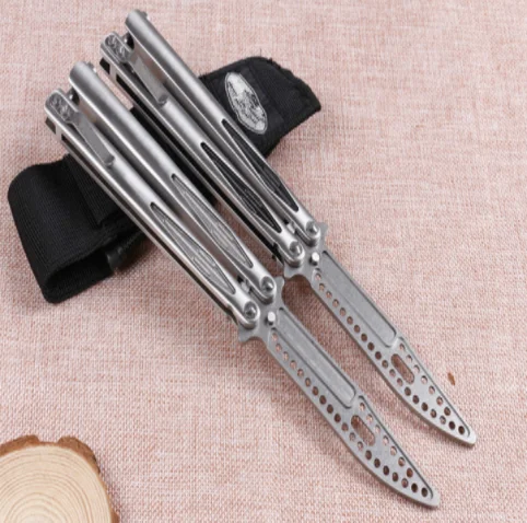 Бабочка нож для тренера 3 стальными ручками кокетка не острый охотничий