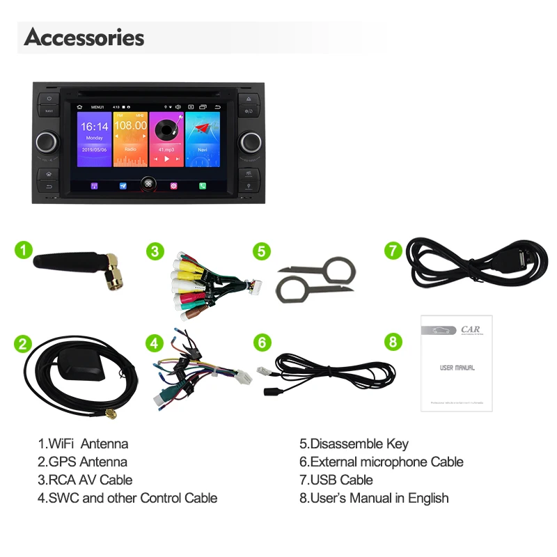 

Android 10 Car DVD Radio For Ford Focus 2 Mondeo S C Max Galaxy Fiesta Transit Fusion Connect kuga Multimedia Carplay GPS 2 Din